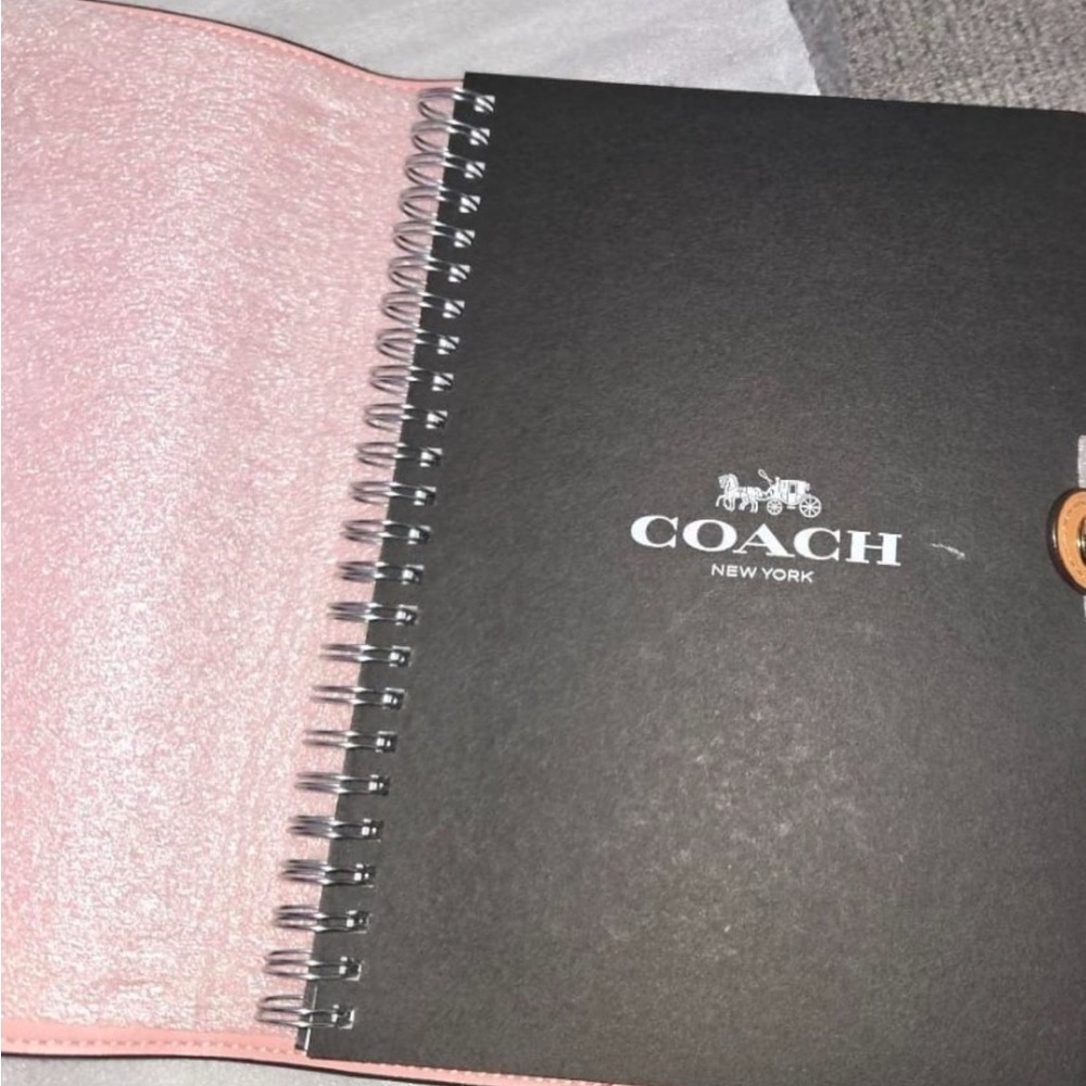 Coach Powder Pink Signature Canvas Notebook - Picture 3 of 3